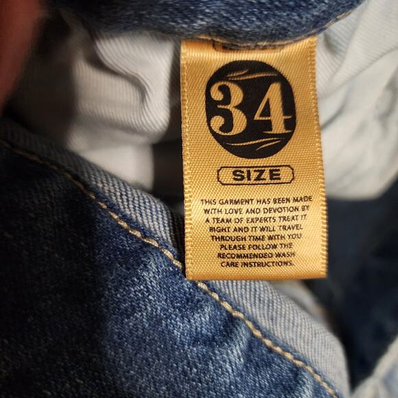 Grindhouse Rip N Repair Denim Jeans Light wash size 34 Distressed 2328 - Picture 5 of 8